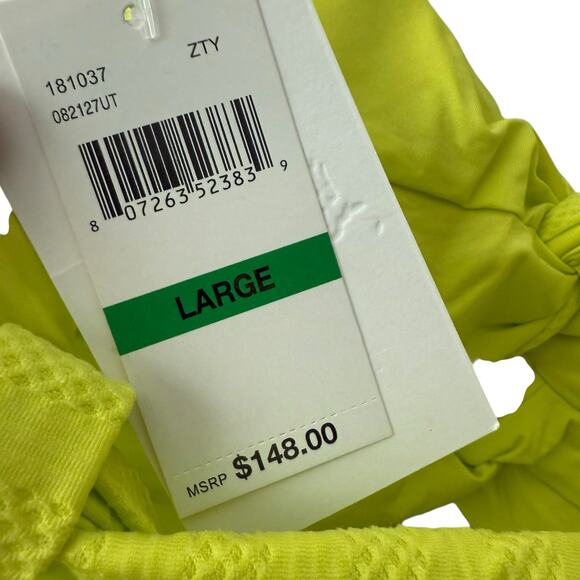 Becca Prima Camille Zesty Neon Yellow Strappy Cut Out One Piece Swimsuit Size L - Picture 9 of 9